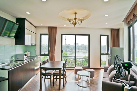Lovely 1 bedroom apartment with lake views for rent in Ho Ba Mau, Hanoi