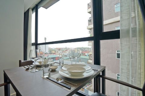 High floor, modern style 1 bedroom apartment 703 HH12 for rent in Ba Dinh, Ha Noi