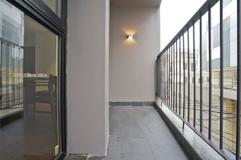 Spacious and bright studio apartment 202 HH12 with balcony for rent in Ba Dinh