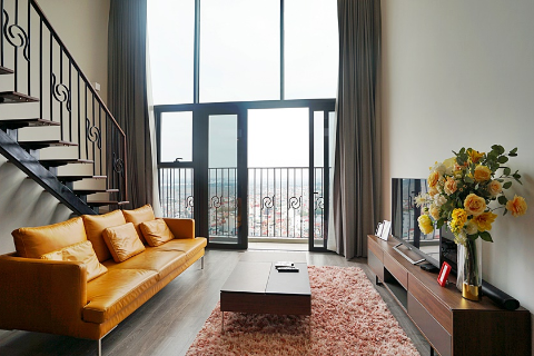 Luxurious duplex 1 bedroom apartment for rent in PentStudio building, with incredible lake-view and highly selected amenities, Tay Ho district, Hanoi.