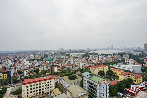 Lake view and brand new 01 bedroom apartment with big balcony for rent in PentStudio building, Tay Ho, Hanoi.