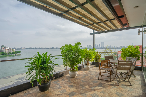 Lake view 2 bedroom apartment with a large balcony for ren on Quang An street, Tay Ho