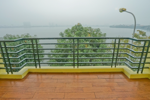 Lake view 3 bedroom apartment with spacious balconies for rent in Tay Ho