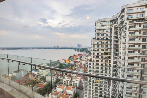 High floor 3 bedroom apartment with lake view in Golden Westlake for rent, Ba Dinh