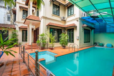 Spacious villa with 5 bedrooms and swimming pool for rent in Dang Thai Mai, Tay Ho