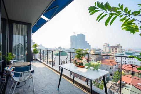 Lake view 1 bedroom apartment with a large balcony for rent in To Ngoc Van, Tay Ho
