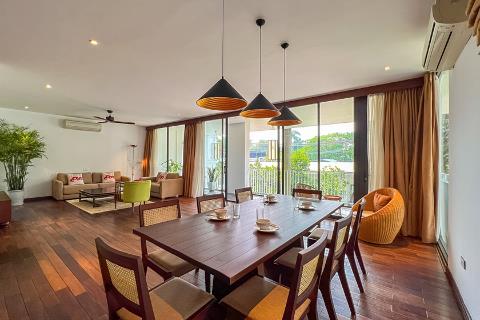 Spacious and modern 3 bedroom apartment for rent in Xom Chua, near the lake
