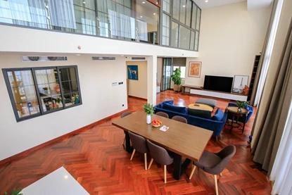 Wooden floor duplex apartment for rent in Penstudio, Tay Ho