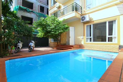 Swimming pool house with 4 bedrooms and garden for rent in Tay Ho, Hanoi