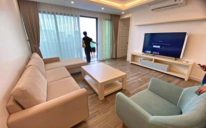 New and well-designed 3 bedroom apartment for lease now at E5 building, Ciputra, Tay Ho