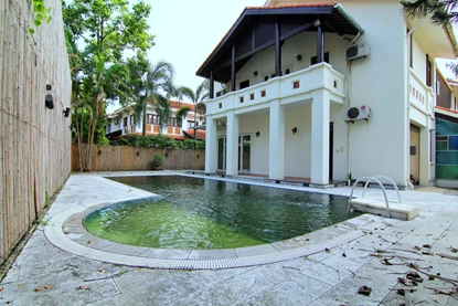 Semi furnished and private 5-bedroom villa with outdoor swimming pool for rent on Dang Thai Mai Street, Tay Ho area