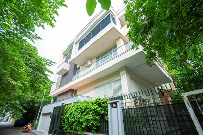 Semi furnished 5-bedroom house with huge usage space for rent in Quang An area, Tay Ho District