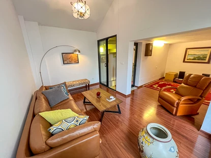 Greeny 2-bedroom house with stylish furniture for rent on Au Co Str, Tay Ho Area