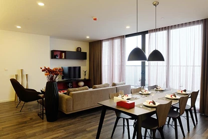 Elegant and high end quality serviced 3 bedroom apartment for rent at Sommerset West Point, Tay Ho