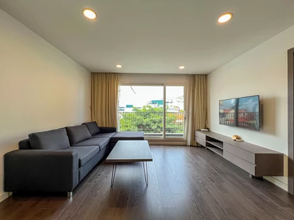 Nice interior with big balcony 2 bedroom serviced apartment for rent in Tay Ho, To Ngoc Van