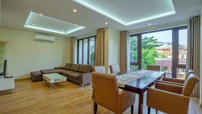 For rent a reasonable 3 bedroom apartment in center of Tay Ho, To Ngoc Van st