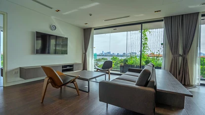 Minimalist style with lake view 3 bedroom apartment for rent in center of Tay Ho