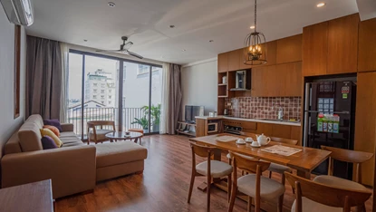 Wood tone 02-bedroom apartment on Tay Ho St., Tay Ho