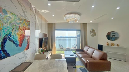 Lake view and modern furniture 4 bedroom apartment for rent in El Dorado, Tay Ho