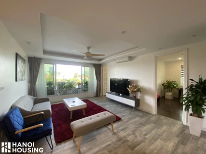 Fully and modern furnished 4-bedroom apartment for rent in building E5 - Ciputra, Hanoi.