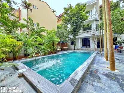 Unique outdoor swimming pool & Big garden Villa for rent in Tay Ho, Hanoi