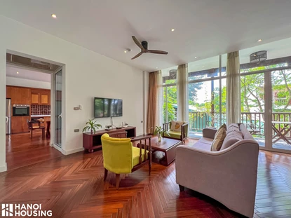 Charming 4 bedroom apartment with a spacious balcony for rent in Tay Ho