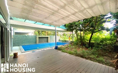 Semi furnished villa with garden and swimming pool for rent in Q block, Ciputra Hanoi