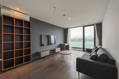 Brand new and lake view modern 2-bedroom duplex apartment for rent on Truc Bach street, Ba Dinh, Hanoi 