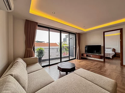 Bright upper-floor 2 bedroom apartment with balcony for rent in Quang Khanh, Tay Ho