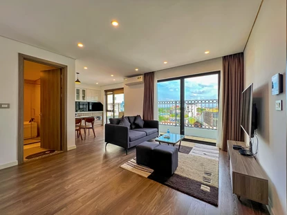 Modern and spacious 1-bedroom apartment with huge balcony in Tay Ho area, Hanoi