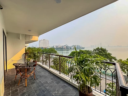 Bright 2 Bedroom Apartment with Lake-view Terrace in Xuan Dieu 