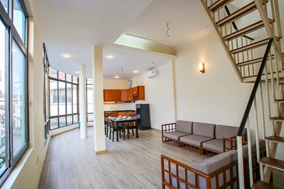 Bright and spacious duplex 2 bedrooms apartment for rent in Truc Bach, Hanoi, Vietnam