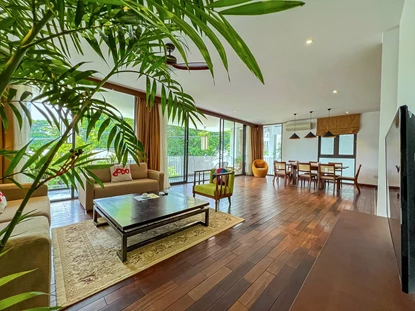 Spacious and modern 3 bedroom apartment for rent in Xom Chua, near the lake