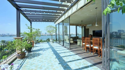 European-Style Penthouse with 3 bedrooms and Huge Balcony for Rent in Tay Ho dist., Hanoi