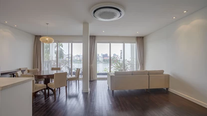 Stunning lake view 2 bedroom apartment with a large balcony in Tay Ho heart, Hanoi