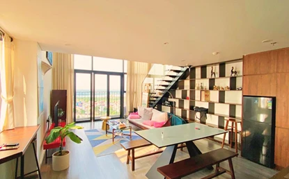 Loft-Style 1-Bedroom Duplex Apartment for Rent in The Pent Studio, Tay Ho