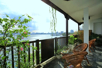 Lake View 02-Bedroom Apartment with a Spacious Balcony for Rent in Yen Phu Village, Tay Ho