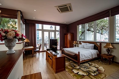 Modern One Bedroom Apartment with Huge Balcony on High Floor for Rent in Hai Ba Trung, Hanoi