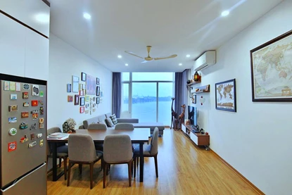 Lake view 2 bedroom apartment on the top floor for rent in Lang Yen Phu, Tay Ho