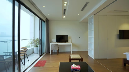 Lake view and modern 01 bedroom apartment for rent in Tay Ho, Hanoi