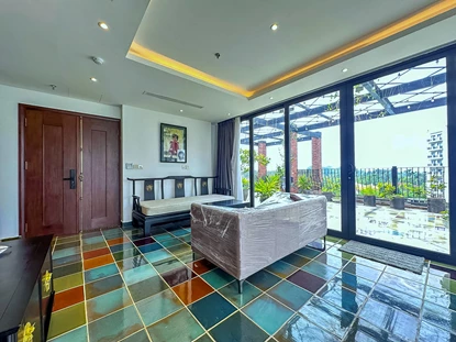 Brand new and modern 2 bedroom apartment with large balcony for rent on Dang Thai Mai street