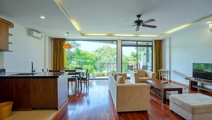 Lake view 3 bedroom apartment with a beautiful and spacious balcony for rent in Tay Ho