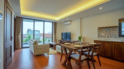 Modern apartment with 2 bedrooms and large balcony for rent in Quang Khanh