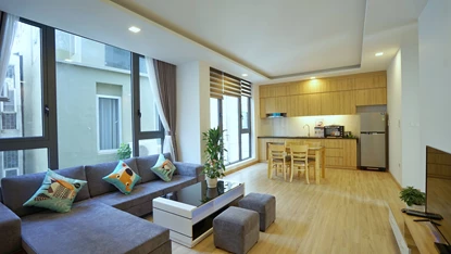 Bright apartment with 2 bedrooms for rent in Tay Ho, near the lake