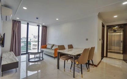 Bright apartment with 2 bedrooms for rent in Truc Bach