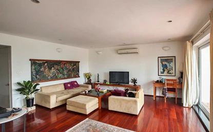 2 bedroom apartment with a spacious balcony for rent on Lac Chinh street, Truc Bach