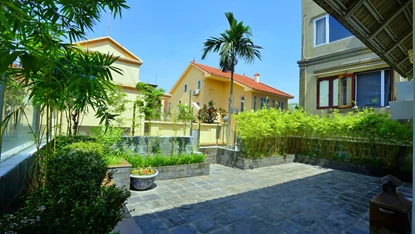 Modern designed and big yard house for rent in center of Tay Ho