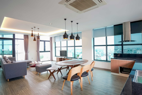 Spacious penthouse 2 bedroom apartment for rent in Hoan Kiem district, Hanoi