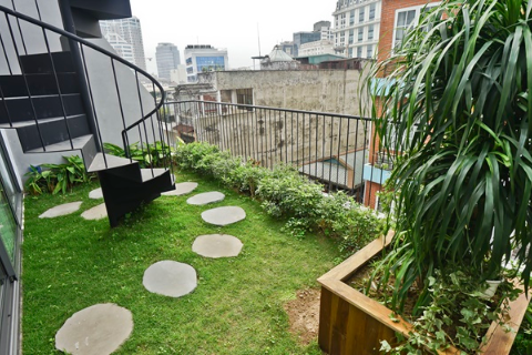 Modern penthouse 2 bedroom apartment with a beautiful private garden for rent in Hoan Kiem, Hanoi