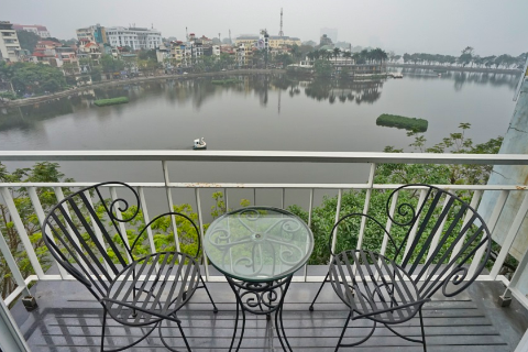 Lake view duplex apartment with 2 bedrooms for rent in Truc Bach